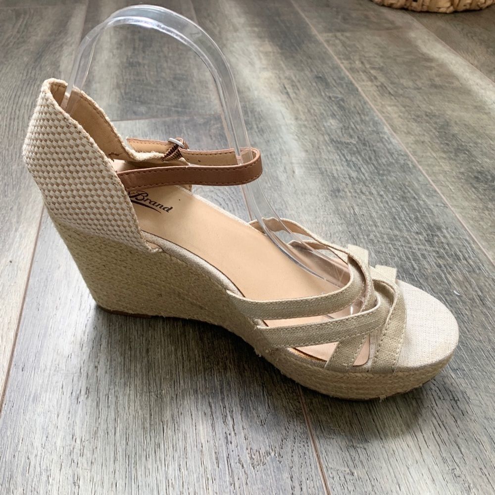 Lucky Brand Mahima Espadrille Wedge Beechwood Tan NWOT Size 10